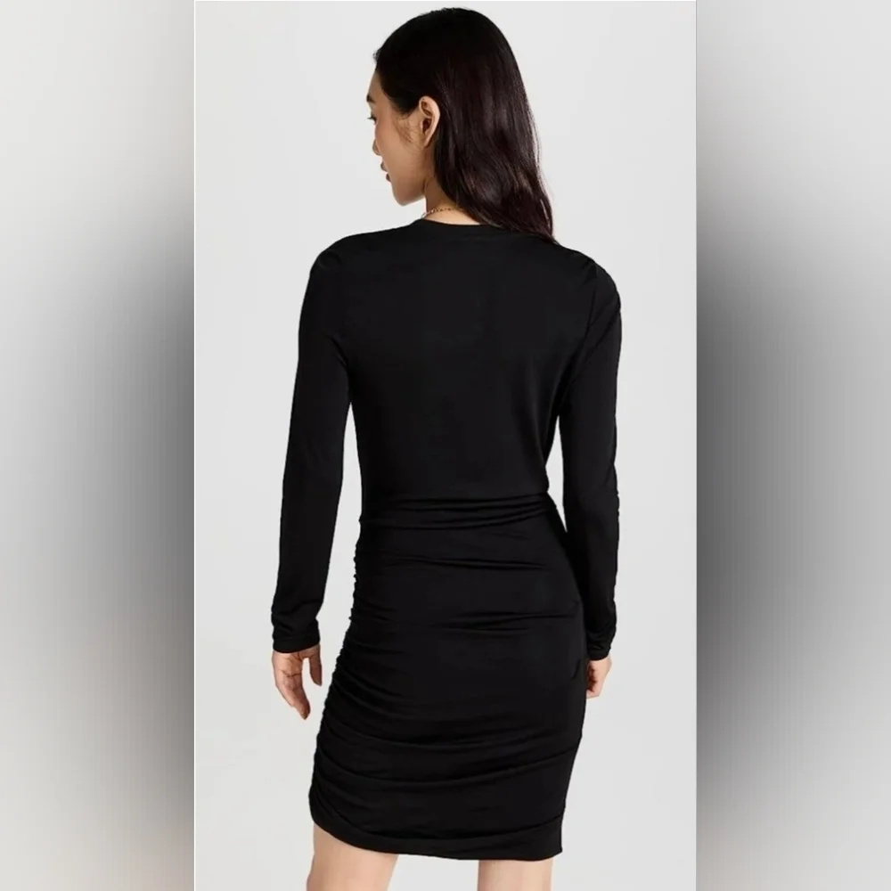 ~NWT~ Rag & Bone dress‎ Holly Drape Ruched Minidress Black Size X-Large - Picture 4 of 16